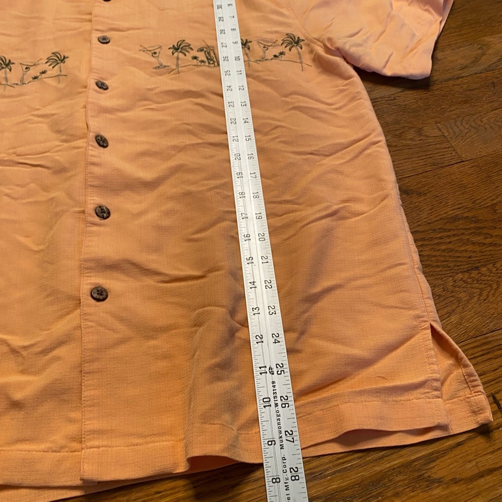 Havana Jack’s Cafe orange rayon button down- size L - Picture 4 of 6